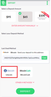 how to deposit Litecoin