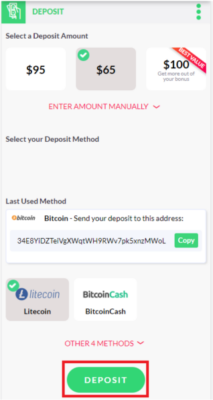 crypto casino deposits